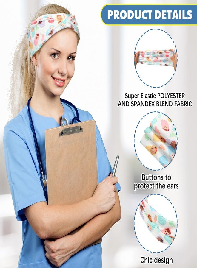 Yearntown 12 Pcs Labor and Delivery Nurse Headbands for Women Non Slip Nursing Headbands with Buttons for Mask Work Accessories Ear Protection Hair Bands Gift for Nicu Obstetrics Nurse Doctor - Image 3